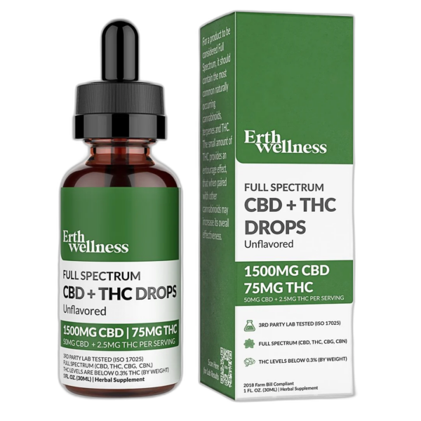 Erth Wellness Full Spectrum Drops 1500mg CBD 75mg